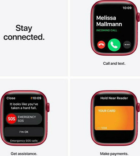 Apple Watch Series 7 Aluminium 45mm Waterproof with Heart Rate Monitor (Product Red)