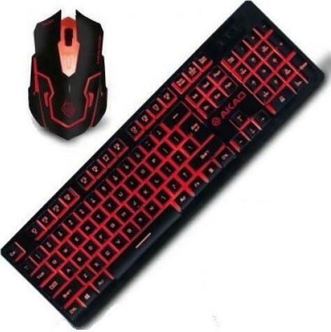Zeroground KB-1600GUMS Akao Σετ Gaming Πληκτρολόγιο με Φωτιζόμενα πλήκτρα & Ποντίκι (Αγγλικό US)