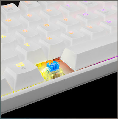White Shark Shinobi Gaming Μηχανικό Πληκτρολόγιο 60% με Outemu Blue διακόπτες και RGB φωτισμό (Αγγλικό US) Λευκό
