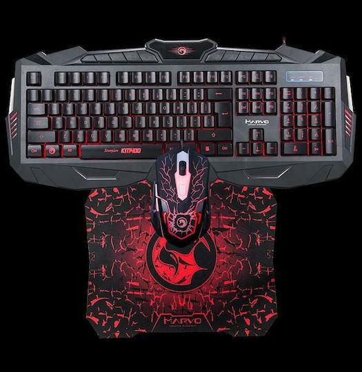 Marvo Combo KM400 & G1 Set Gaming Tastatur mit Beleuchtete Tasten & Maus (Englisch US)