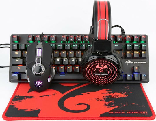 Conceptum Black Dragon G901 Σετ Gaming Μηχανικό Πληκτρολόγιο Tenkeyless με Custom Blue διακόπτες και RGB φωτισμό & Ποντίκι (Αγγλικό US)