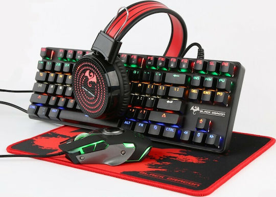 Conceptum Black Dragon G901 Σετ Gaming Μηχανικό Πληκτρολόγιο Tenkeyless με Custom Blue διακόπτες και RGB φωτισμό & Ποντίκι (Αγγλικό US)