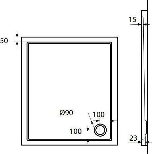 Sirene Extra Flat Τετράγωνη Ακρυλική Ντουζιέρα 80x80cm Λευκή