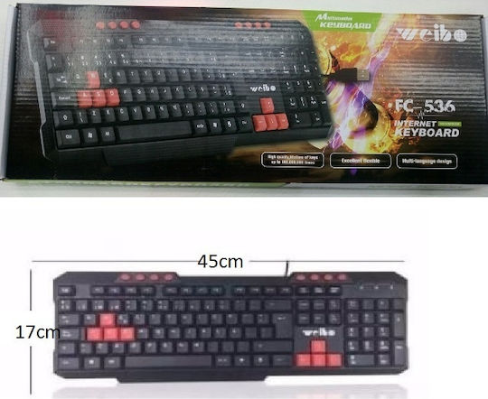 Weibo FC-536 Gaming Πληκτρολόγιο (Αγγλικό US)