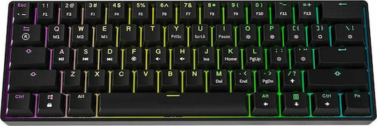 HK Gaming GK61 Gaming Mechanical Keyboard 60% with Gateron Black switches and RGB lighting (English US)
