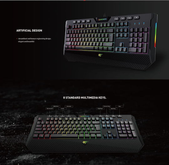 Havit KB486L Gaming Keyboard with RGB lighting (English US)
