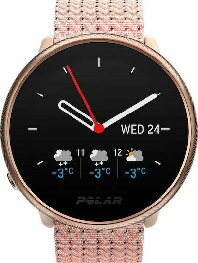 Polar Ignite 2 Stainless Steel 43mm Αδιάβροχο Smartwatch με Παλμογράφο (Rose Gold)