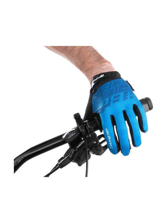 Force Swipe Voller Finger Fahrradhandschuhe Erwachsene Blau