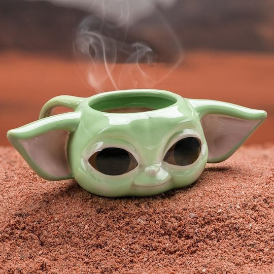 Paladone Star Wars The Mandalorian The Child Shaped Κούπα Κεραμική Πράσινη 350ml