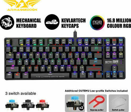 Armaggeddon SMK9RB Falconet Gaming Μηχανικό Πληκτρολόγιο Tenkeyless με Outemu Black διακόπτες και RGB φωτισμό (Αγγλικό US)