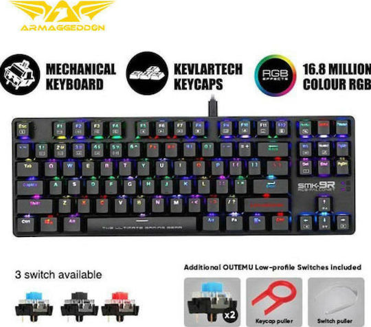 Armaggeddon SMK9RR Falconet Gaming Μηχανικό Πληκτρολόγιο Tenkeyless με Outemu Red διακόπτες και RGB φωτισμό (Αγγλικό US)