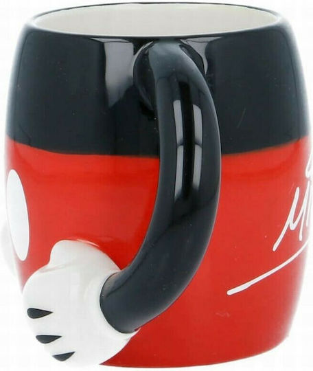 Stor 3D Mickey Body Mug Ceramic Black 325ml