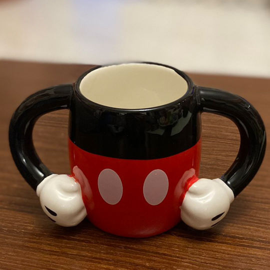 Stor 3D Mickey Body Mug Ceramic Black 325ml