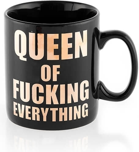 Out of the Blue Queen F**ing Everything Керамична Черна Чаша 850ml