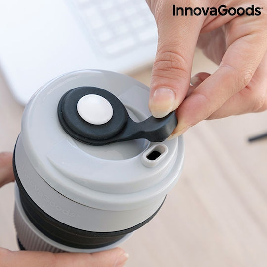 InnovaGoods Flahsie Чаша Пластмаса с Капак Сив 350мл