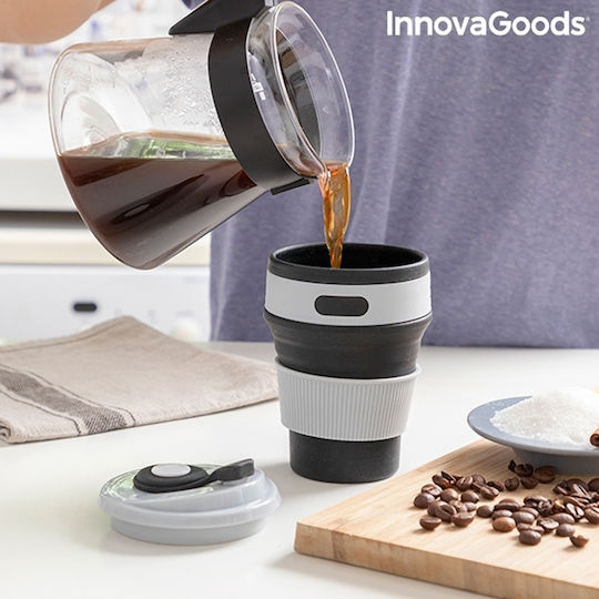 InnovaGoods Flahsie Чаша Пластмаса с Капак Сив 350мл