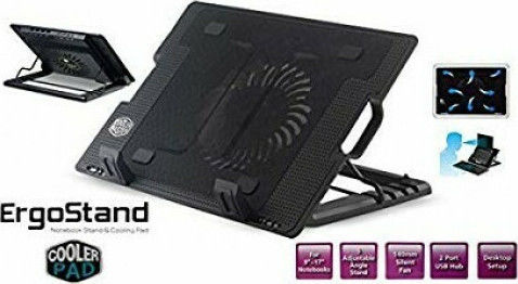 Ergostand YL-339 Cooling Pad για Laptop έως 17.3" με 1 Ανεμιστήρα