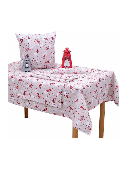 Viopros Christmas Tablecloth Fabric Red L180xW140cm.