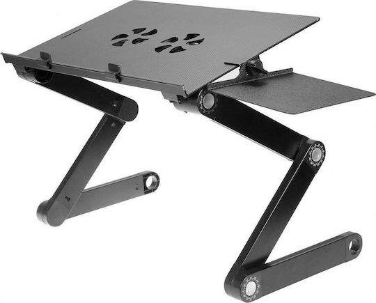 Smart Foldable T8 Таблица за Лаптоп с 2 Вентилатори Черен