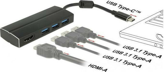 DeLock USB-C Docking Station mit HDMI 4K Schwarz (63931)
