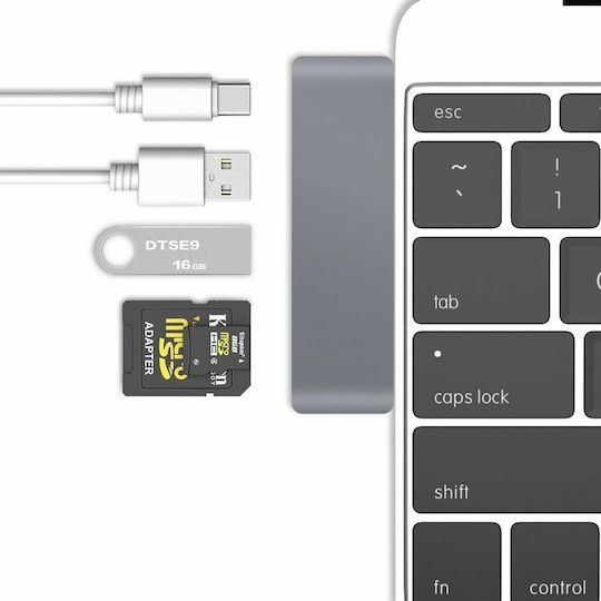 Tech-Protect 5in1 USB-C / USB-A Docking Station with 4K Gray