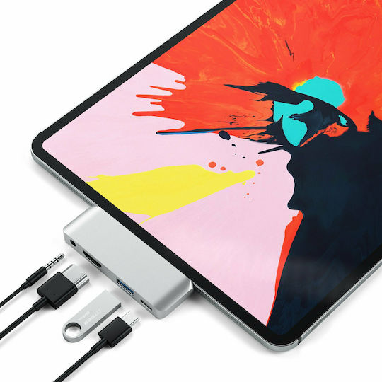 Satechi USB-C Docking Station με HDMI 4K PD Ασημί (ST-TCMPHS)
