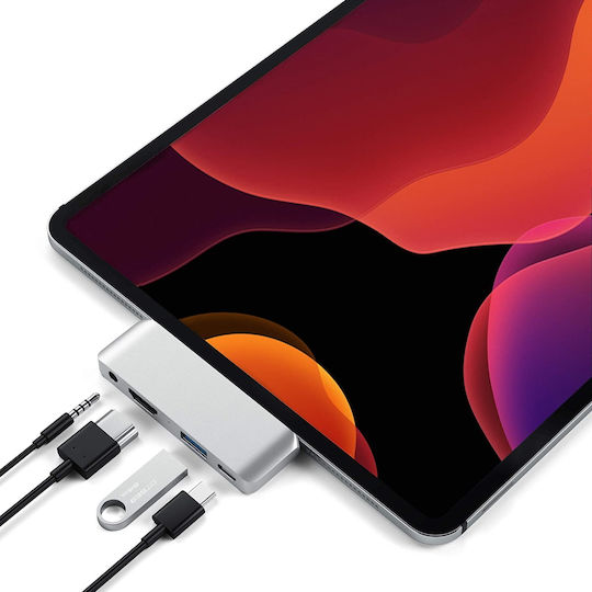 Satechi USB-C Docking Station με HDMI 4K PD Ασημί (ST-TCMPHS)
