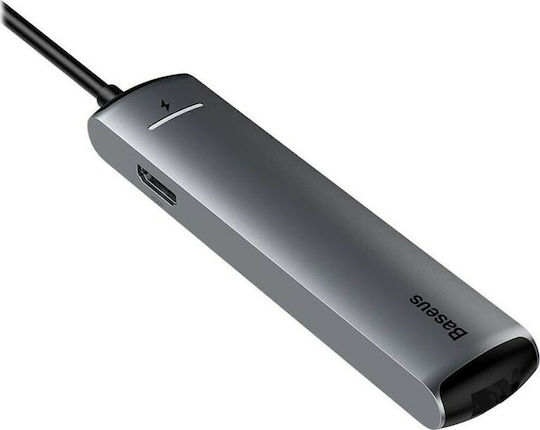 Baseus Mechanical Eye USB-C Докинг станция с HDMI 4K PD Етърнет Сив