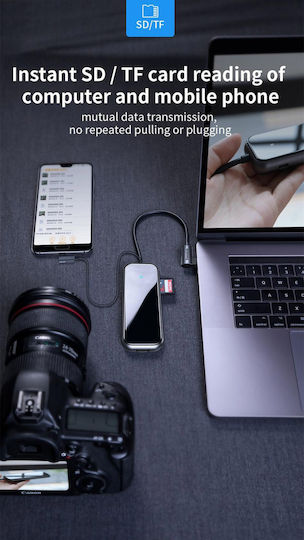 Baseus USB-C Docking Station με HDMI 4K PD Γκρι (CAHUB-CZ0G)
