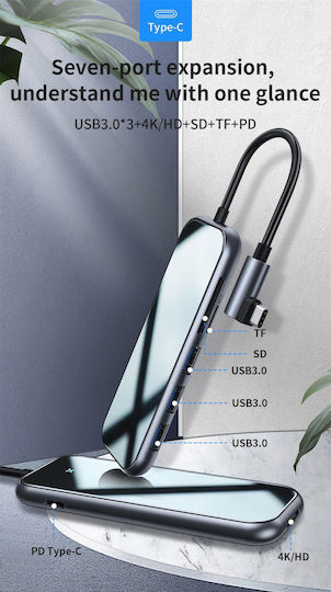 Baseus USB-C Docking Station με HDMI 4K PD Γκρι (CAHUB-CZ0G)