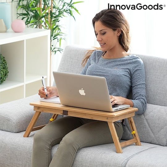 InnovaGoods Lapwood Table for Laptop Brown