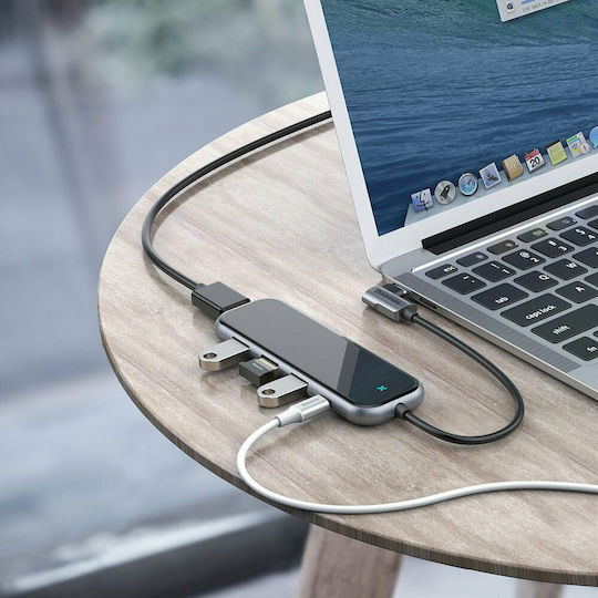 Baseus USB-C Docking Station με HDMI 4K PD Γκρι (CAHUB-BZ0G)