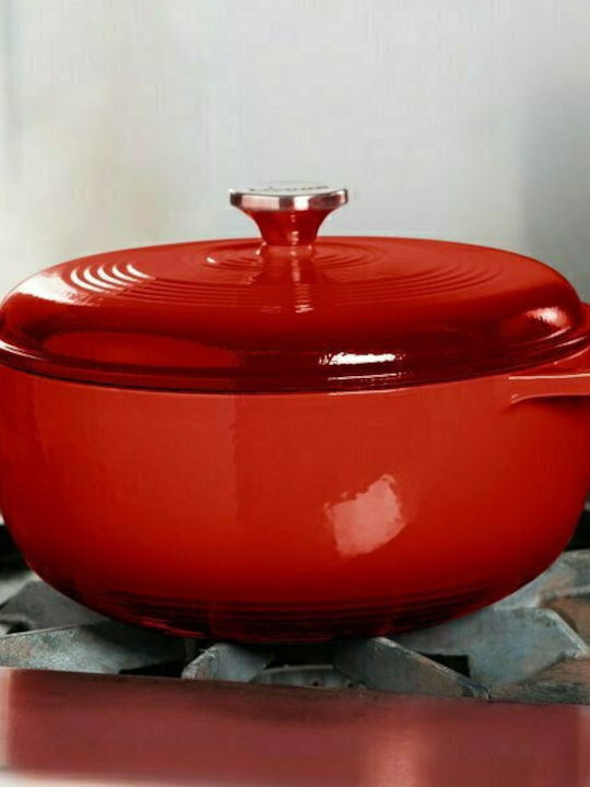 Lodge Βαθιά Κατσαρόλα από Μαντέμι 7.38lt / 36cm Red