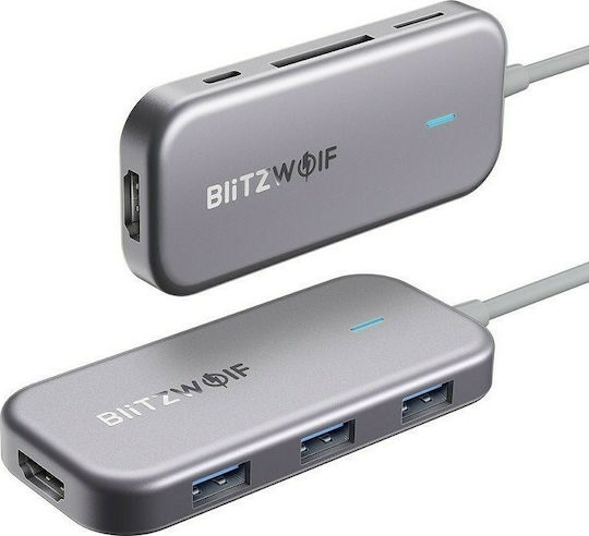 BlitzWolf BW-TH5 USB-C Docking Station με HDMI 4K PD Ασημί