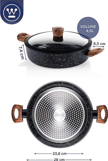 Westinghouse Ρηχή Κατσαρόλα από Αλουμίνιο 6lt / 32cm