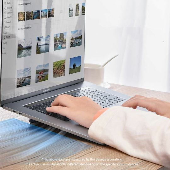 Baseus Self-Adhesive Aluminum Βάση για Laptop έως 17" Γκρι