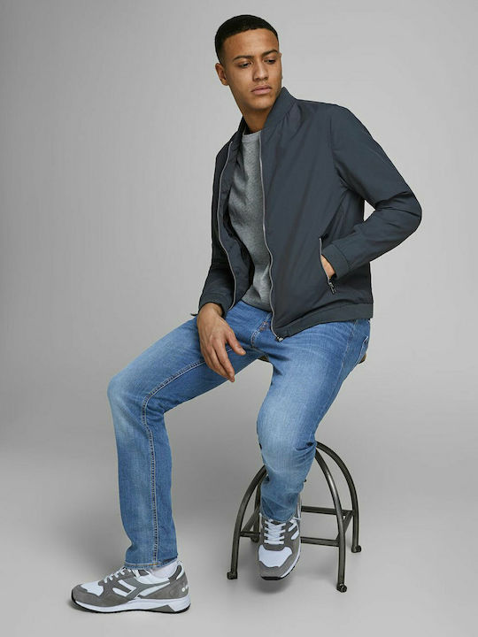 Men's Jeans Pants Elastic with Slim Straight Fit Blue