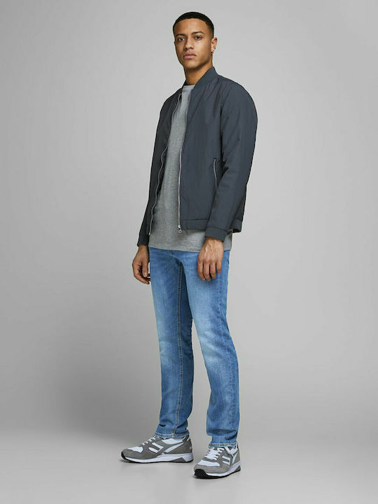 Men's Jeans Pants Elastic with Slim Straight Fit Blue