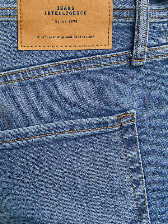 Men's Jeans Pants Elastic with Slim Straight Fit Blue