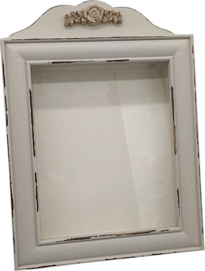 Korres Craft Antique Flowers Στεφανοθήκη Τοίχου Ορθογώνια Ξύλινη 35x25εκ.