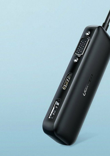 Ugreen CM260 USB-C Docking Station με HDMI/DisplayPort 4K Μαύρο
