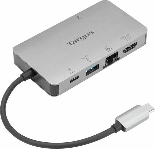 Targus USB-C Docking Station με HDMI 4K PD Ethernet Ασημί (DOCK419EUZ)