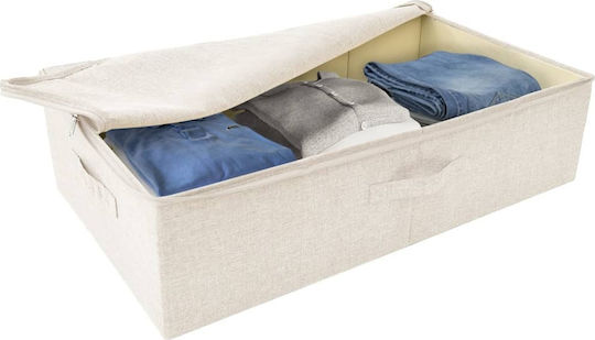 vidaXL Текстил Кутия за съхранение Cream 70x40x18см 2бр