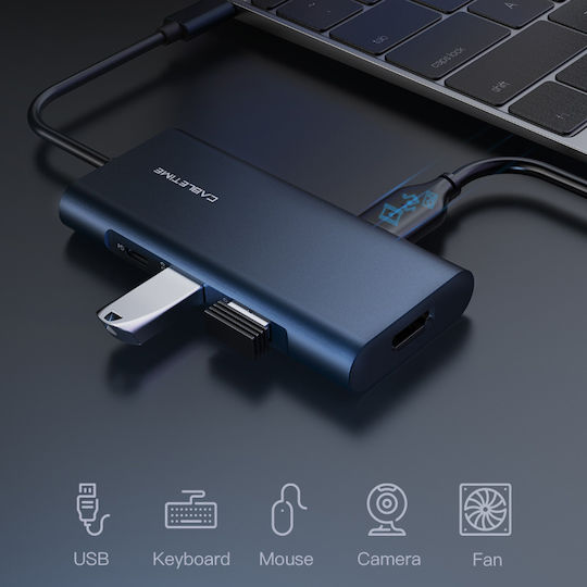 Cabletime C160 USB-C Docking Station mit HDMI 4K PD Blau