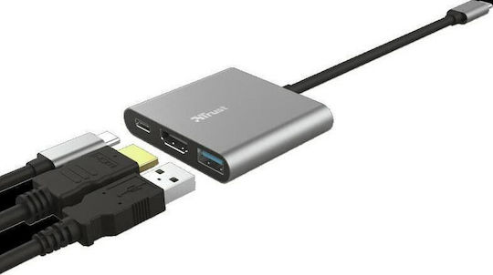 Trust Dalyx USB-C Docking Station with HDMI 4K PD Silver