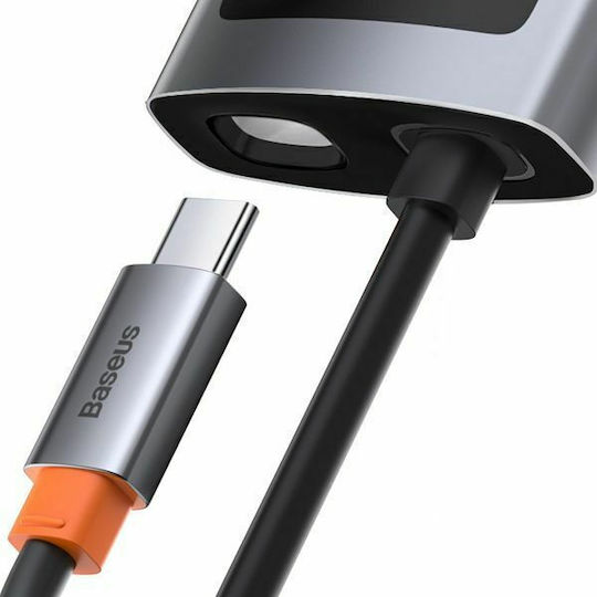 Baseus Metal Gleam Series USB-C Docking Station με HDMI 4K PD Ασημί