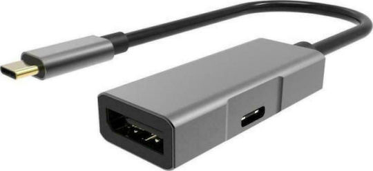 Powertech USB-C Docking Station με HDMI 4K PD Γκρι (PTH-055)