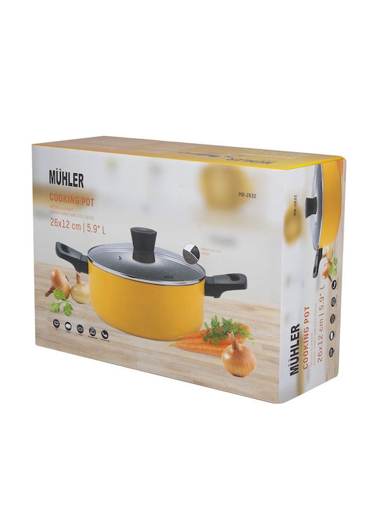 Muhler Βαθιά Κατσαρόλα από Χυτό Αλουμίνιο 5.9lt / 26cm
