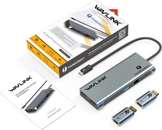 Wavlink Thunderbolt 3 Docking Station with DisplayPort 4K Ethernet Silver (WL-UTD05)