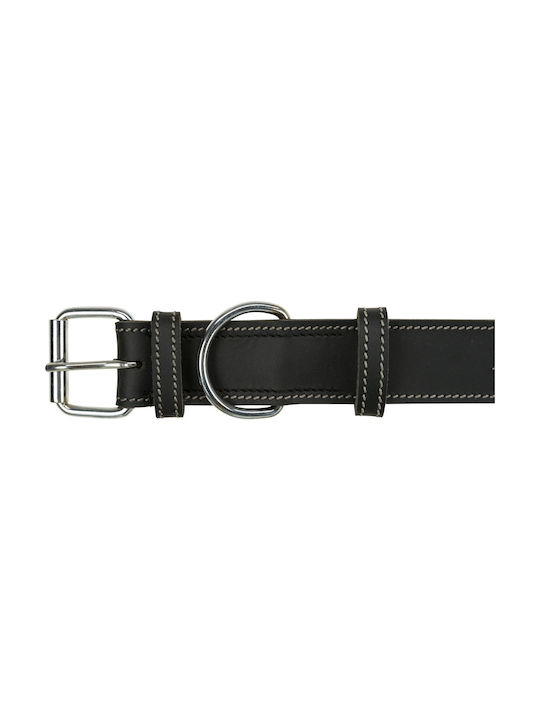 Trixie Rustic Heartbeat Dog Collar Leather In Black Colour Large / XLarge 40mm x 55 - 65cm